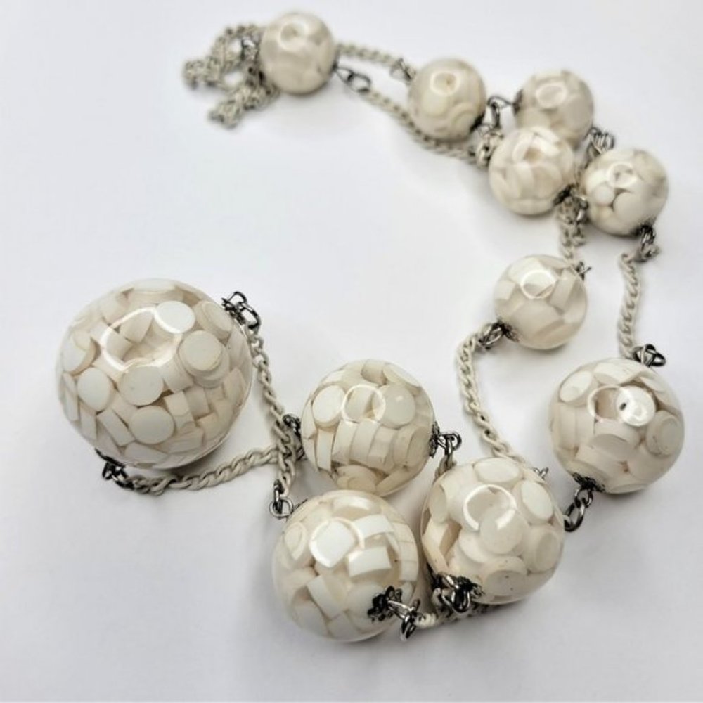 Pills Motif Clear Glass Bead Necklace